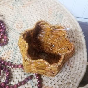 Boho Star Shaped Wicker Woven Basket Wall Decor